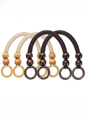 4Pcs Wooden Bead Nylon Purse Handle